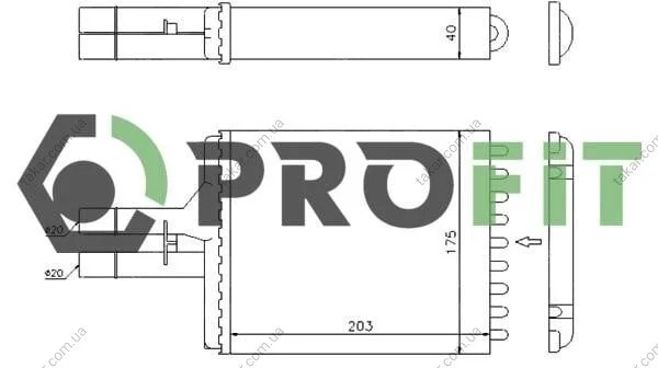 Радіатор обігрівача салону PROFIT 1760-0378 (фото 1)