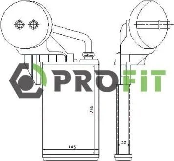 Радіатор обігрівача салону PROFIT 1760-0381