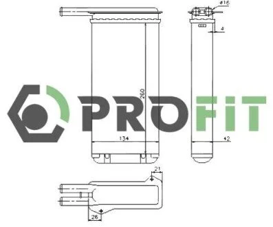 Радіатор обігрівача салону PROFIT 1760-0431