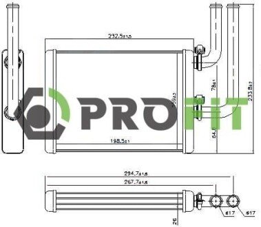 Фото радиатор печки PROFIT 1760-0827 Радиатор печки PROFIT 1760-0827