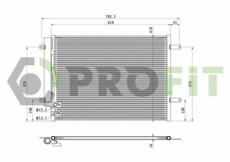 Конденсер кондиционера PROFIT 1770-0009