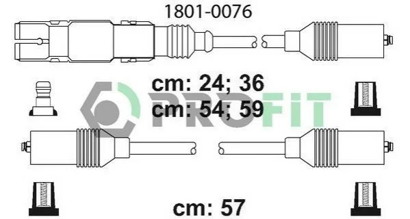 Комплект кабелів високовольтних PROFIT 1801-0076 (фото 1)