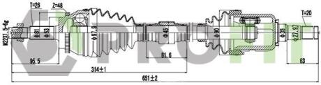 Фото 1 - приводной вал передний мост, слева PROFIT 2730-3050 Приводной вал передний мост, слева PROFIT 2730-3050 (фото 1)