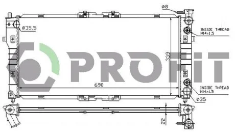 Фото 1 - радиатор охлаждения PROFIT PR 3030A3 Радиатор охлаждения PROFIT PR 3030A3 (фото 1)