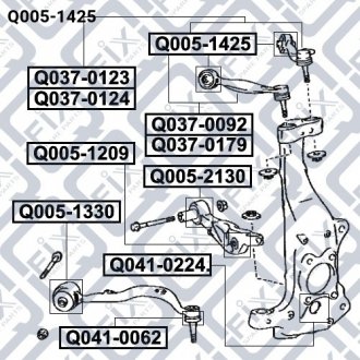 Сайлентблок важеля двосторонній на передній міст (зверху) Q-fix Q0051425