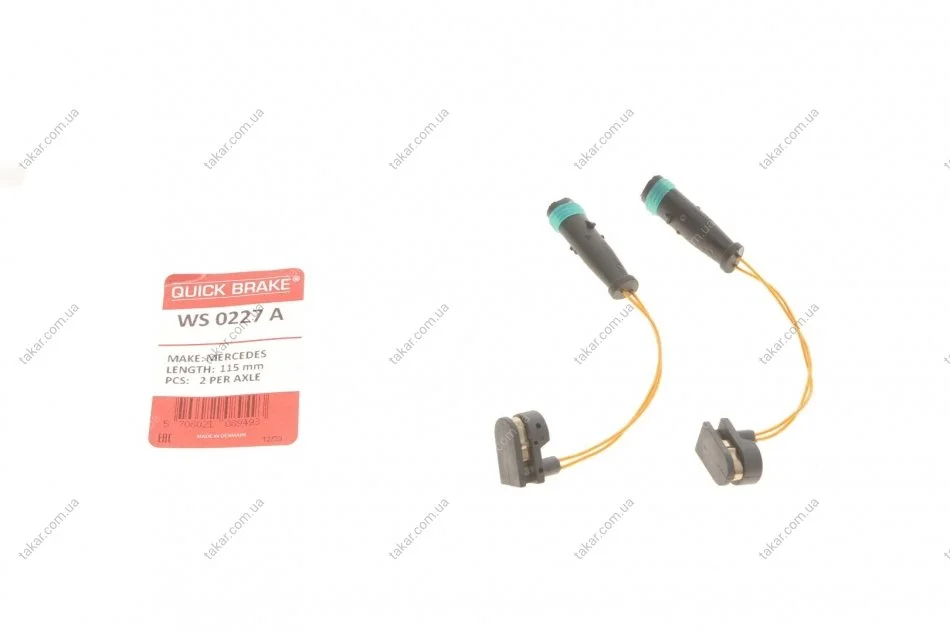 Датчик зношування гальмівних колодок. QUICK BRAKE WS 0227 A (фото 1)