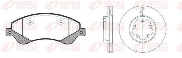 Комплект: 2 диска+ 4 колодки гальмівних REMSA 81251.00 (фото 1)