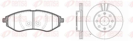 Диски тормозов. с колодками CHEVROLET AVEO 05-, DAEWOO KALOS 03- (компл.) (выр-во) REMSA 8986.00