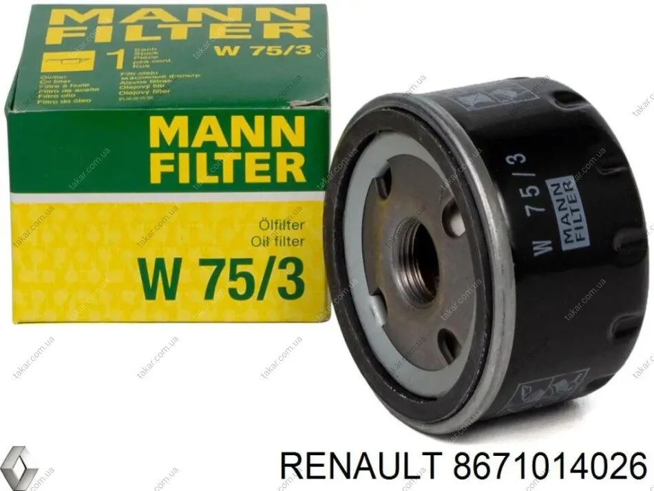 Масляный фильтр винт накручеваемый RENAULT 8671014026 (фото 1)