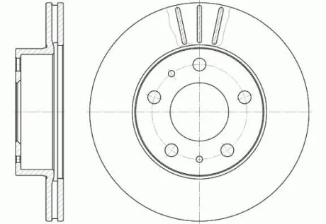 Гальмівний диск двосторонній на передній міст вентильований 5 ROADHOUSE 6504.10