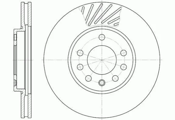 Гальмівний диск двосторонній на передній міст вентильований 7 ROADHOUSE 6584.10 (фото 1)