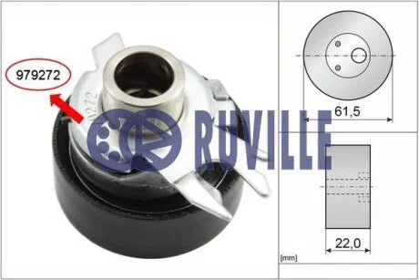 Ролик натяжний SEAT, SKODA, VW (вир-во Ruville) RUVILLE 55428