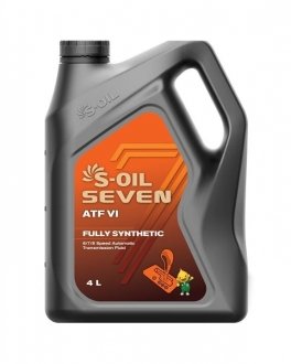 Трансмиссионное масло 4 л АКПП,ГУР Синтетическое красное S-Oil SNATFVI4