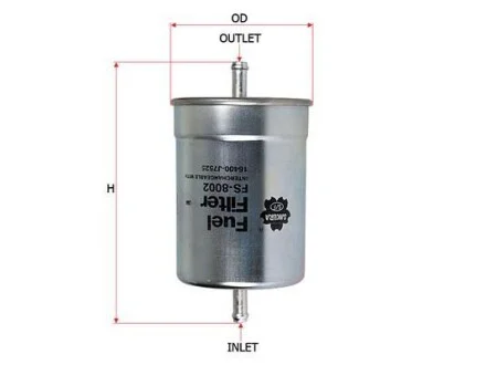 Фильтр топливный 1.6MPI 8V,1.8MPI 20V,1.8MPI Turbo,2.8MPI 30V,2.4MPI 30V,3.0MPI 30V,3.2MPI 24V,2.3MPI 16V VW T4 90-03, Sharan 95-10, PASSAT B5 96-05, Passat B3-B4 88-96; AUDI A6 97-04; SKODA Superb 01-08; FORD Galaxy 94-06; MERCEDES-BENZ G-Class W463 SAKURA FS-8002