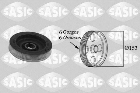 Ременный шкив, коленчатый вал Citroen (выр-во) SASIC 2150002 (фото 1)