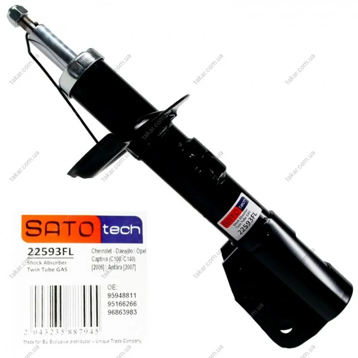 Амортизационная стойка газомасляная двухтрубная передняя левая SATO TECH 22593FL (фото 1)