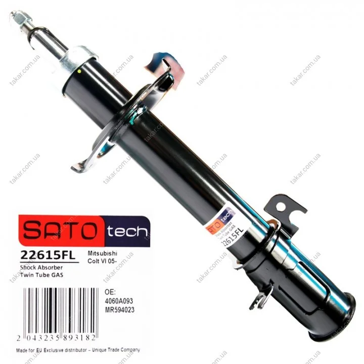 Амортизационная стойка газомасляная двухтрубная передняя левая SATO TECH 22615FL (фото 1)