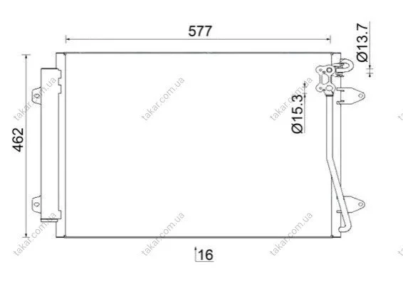 Радиатор кондиционера (Конденсатор) с осушителем SATO TECH C12888 (фото 1)