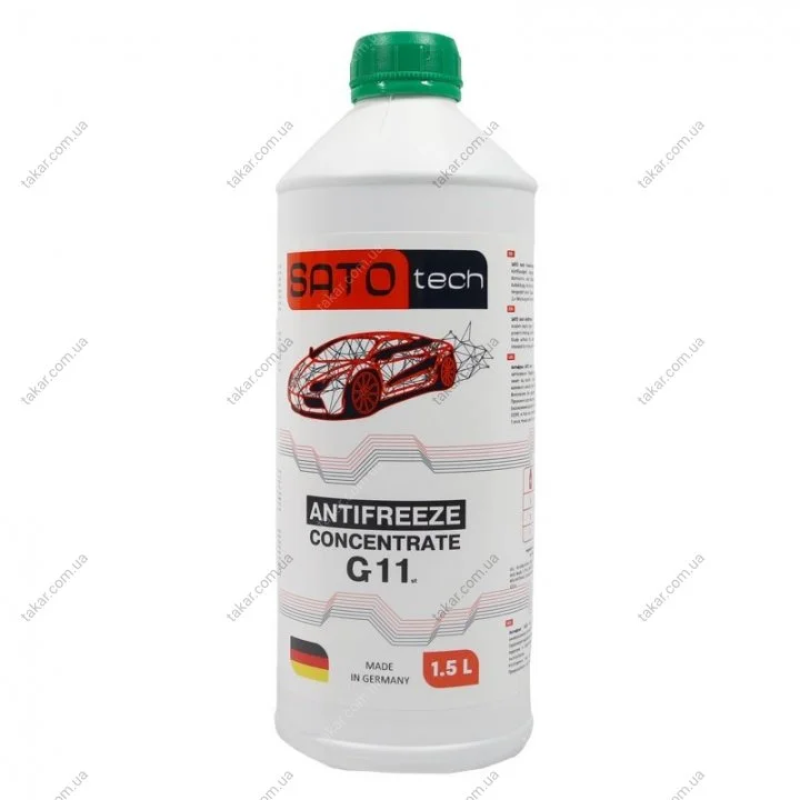Антифриз-концентрат зеленый, -80 °C, G11, 1,5 л SATO TECH G1101G (фото 1)