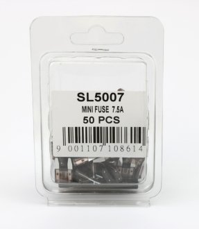 Запобіжник Mini 7.5A (пластикове пакування по 50шт) SHAFER SL5007