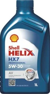Масло моторное 5W-30 синтетика 1 л. HELIX HX7 PROFESSIONAL AV C3 SHELL 550046311