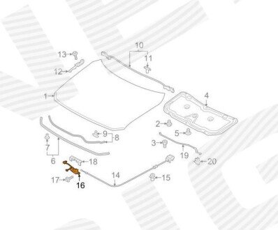 Замок капота Signeda PMZ22060B