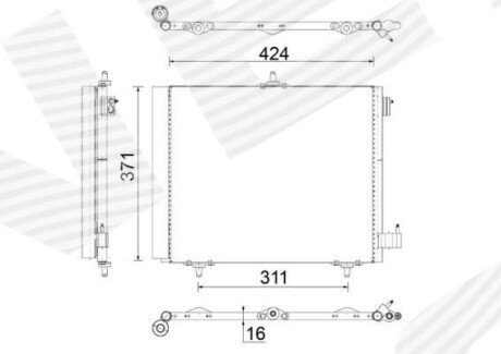 Радіатор кондиціонера із осушувачем Signeda RC241584MH