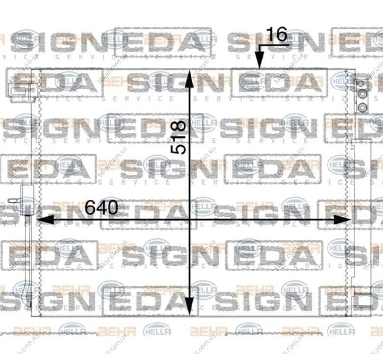 Радиатор кондиционера (Конденсатор) с осушителем Signeda RC39015Q (фото 1)