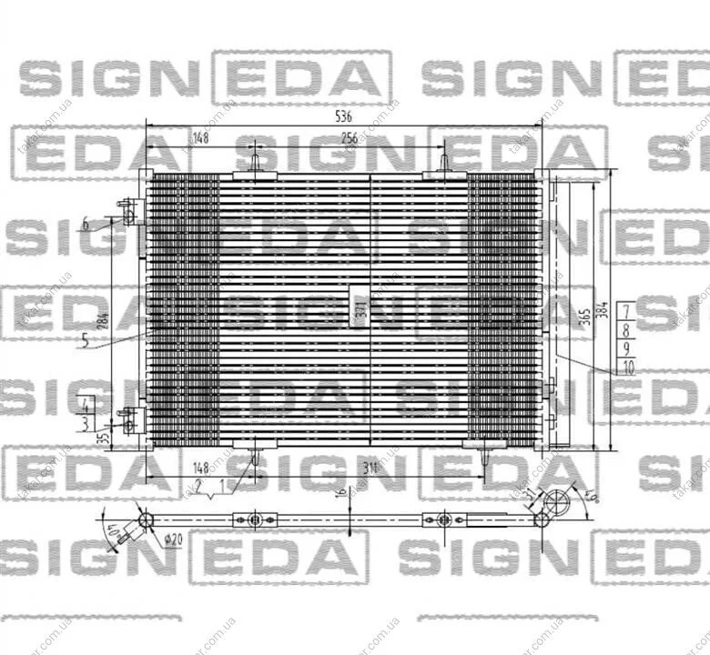 Радиатор кондиционера (Конденсатор) с осушителем Signeda RC940055Q (фото 1)