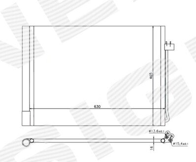 Радіатор кондиціонера (Конденсатор) з осушувачем Signeda RC940058