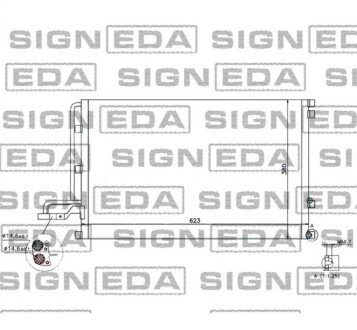 Радиатор кондиционера (Конденсатор) без осушителя Signeda RC940087