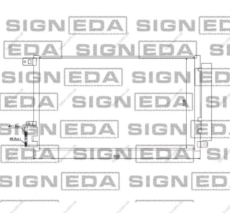 Радіатор кондиціонера (Конденсатор) з осушувачем Signeda RC940095 (фото 1)