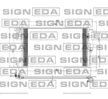 Радіатор кондиціонера (Конденсатор) з осушувачем Signeda RC940764