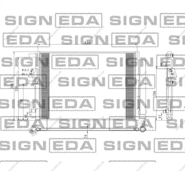 Радиатор кондиционера (Конденсатор) с осушителем Signeda RC940771 (фото 1)