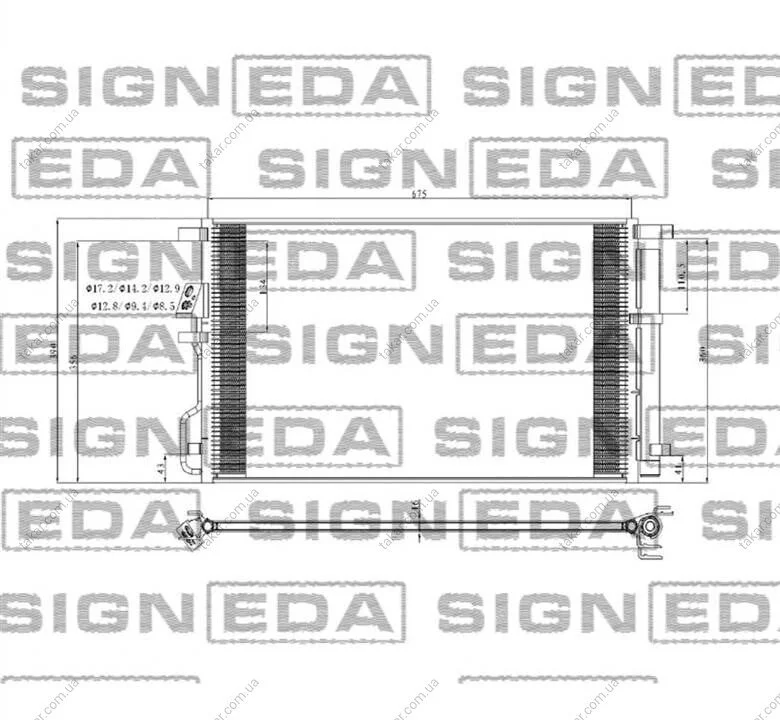 Радиатор кондиционера (Конденсатор) с осушителем Signeda RC940820 (фото 1)