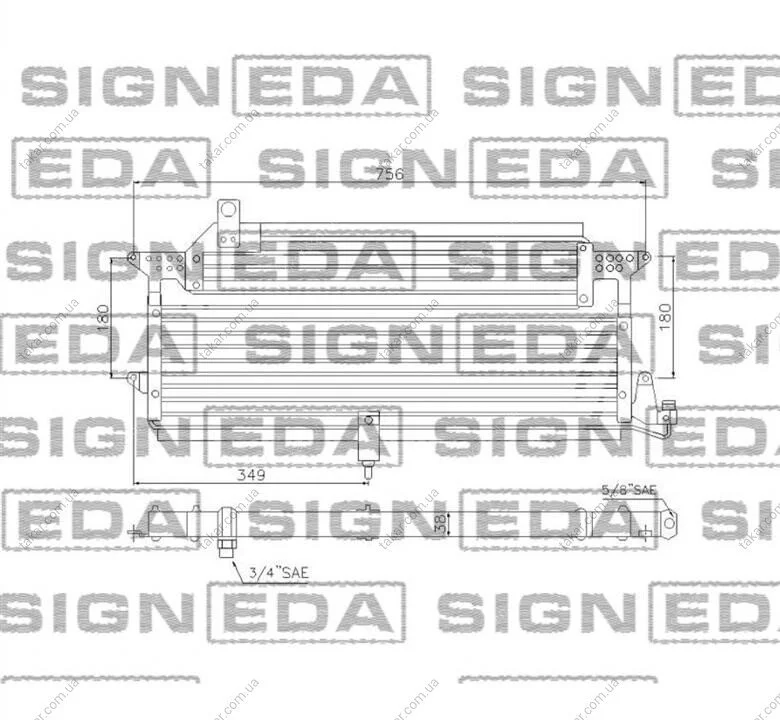 Радіатор кондиціонера (Конденсатор) без осушувача Signeda RC94328 (фото 1)