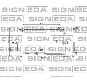 Радиатор кондиционера (Конденсатор) без осушителя Signeda RC94411