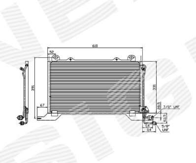 Радіатор кондиціонера (Конденсатор) без осушувача Signeda RC94425