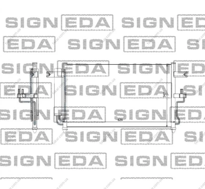Радиатор кондиционера (Конденсатор) с осушителем Signeda RC94453A (фото 1)