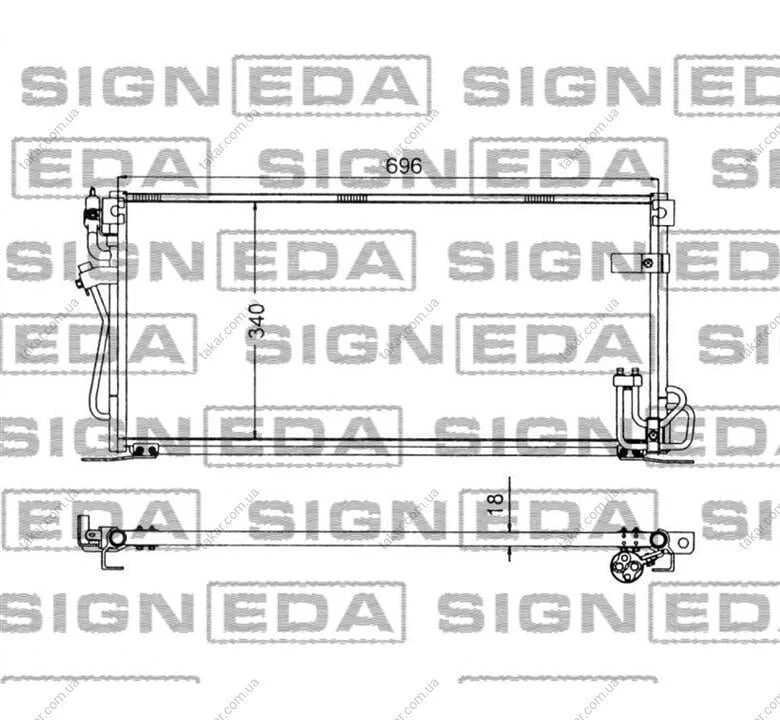 Радиатор кондиционера (Конденсатор) с осушителем Signeda RC94495 (фото 1)