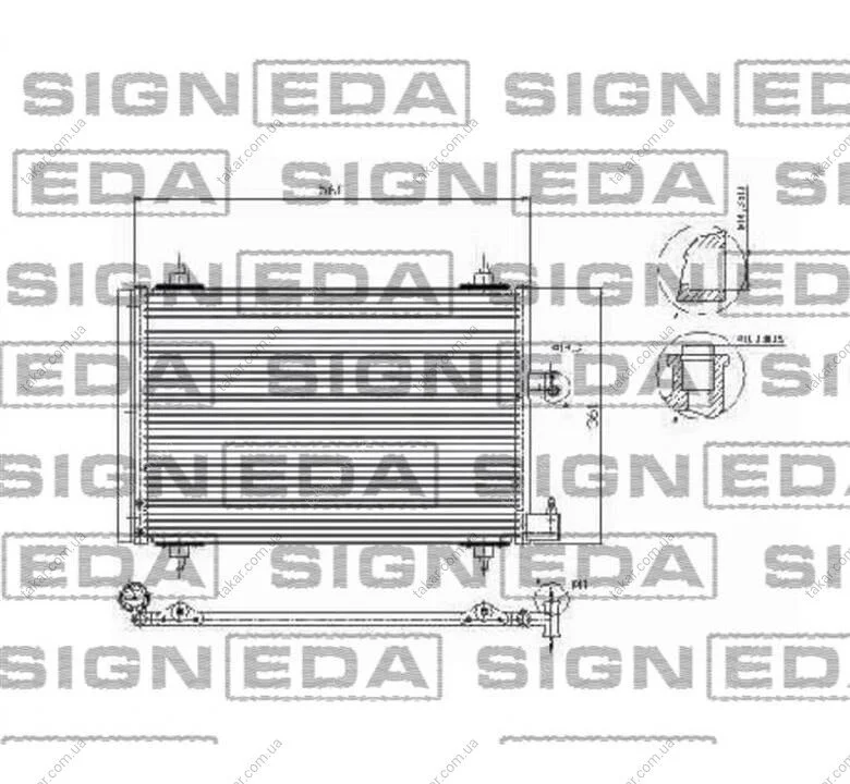 Радіатор кондиціонера (Конденсатор) з осушувачем Signeda RC94534 (фото 1)