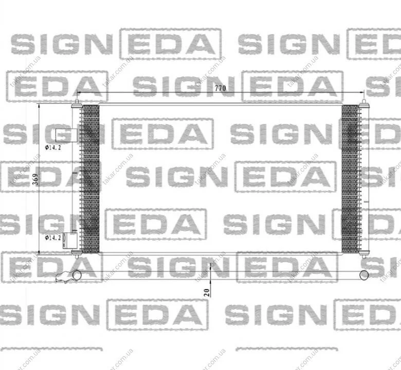 Радиатор кондиционера (Конденсатор) без осушителя Signeda RC946644 (фото 1)