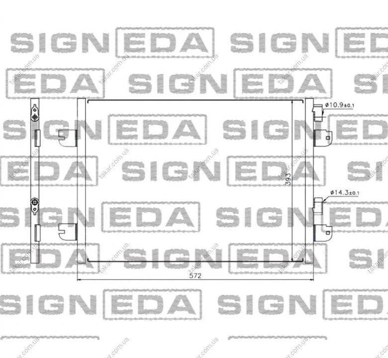 Радиатор кондиционера (Конденсатор) без осушителя Signeda RC94673 (фото 1)