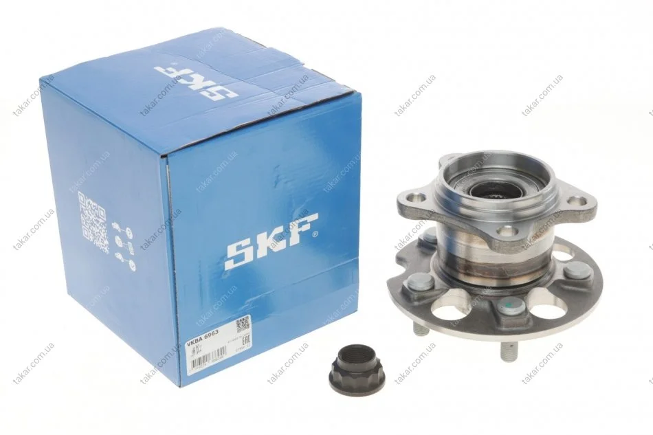 Комплект подшипника ступицы колеса. Задняя ось, двухсторонняя сторона SKF VKBA 6963 (фото 1)