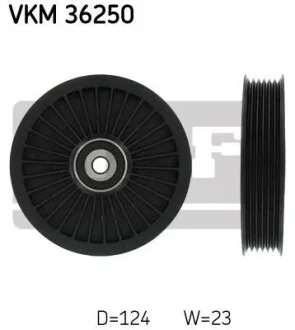 Ролик натяжний ремінь поліклінового (привідного), 124 мм SKF VKM36250