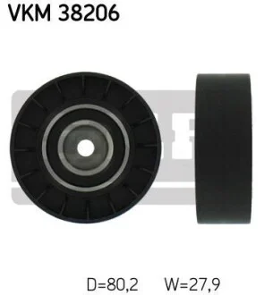 Ролик обвідний ременя поліклінового (привідного), 80 мм SKF VKM38206