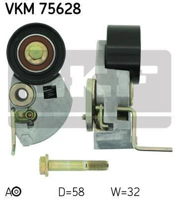 Натягувач ременя HYUNDAI/KIA Accent/Elantra/Santa Fe/Tucson/Cee\'d/Cerato/Sportage "1,5/2,2L "01>> SKF ="VKM75628" (фото 1)