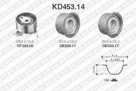 Комплект ременя ГРМ OPEL (Ви-во NTN-SNR) SNR NTN KD453.14