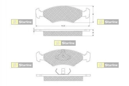 Тормозные колодки передние дисковые STARLINE BD S033 (фото 1)