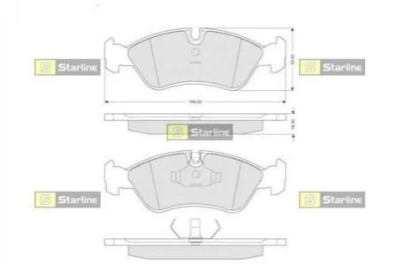 Гальмівні колодки передні дискові STARLINE BD S037 (фото 1)